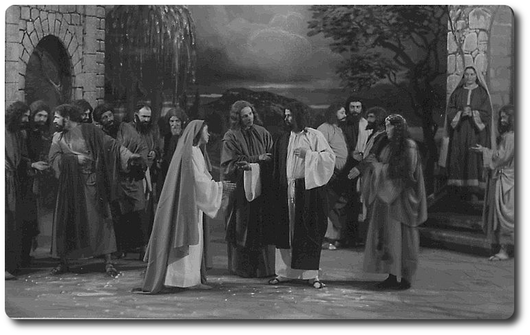 Adieu touchant à Béthanie. Jésus prend congé de Marie sa mère, de Lazare et de Marthe, soeur de Lazare